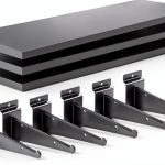 Alffun Wooden Slatwall Shelves 3-Pack 16x6 Black with Metal Brackets-0