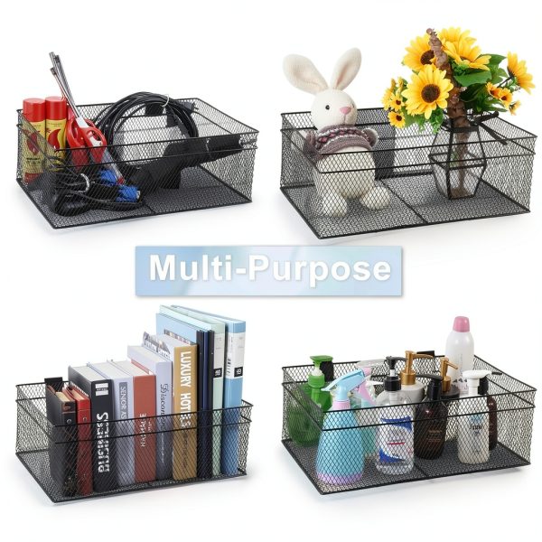 Metal Mesh Hanging Bins Kokone Slatwall Storage 3 Pack Black-7