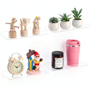 Slatwall Shelves Yalikop 10x4 Inch Clear Acrylic 4 Pack Organizer-0