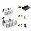 Slatwall Accessories Kit 30PCS XINWXSS Heavy Metal Shelves and Baskets-1