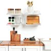 Maitys 4 Pack 8 x 4.3 Inch Slatwall Shelves White Plastic with Fence-5