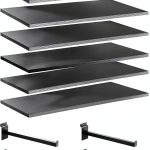 Wood Slatwall Shelves WETOECOTEC Black 24×12 in Powder Coated Shelf-0