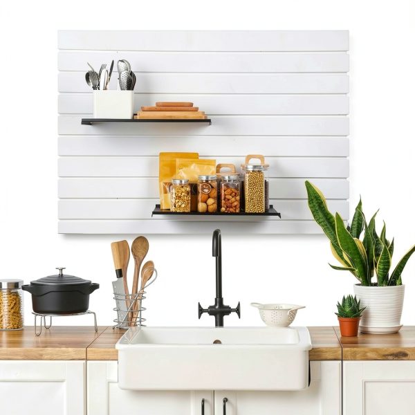 Slatwall Shelves Shimeyao 4-Pack Black Metal 17x10 in Display-4