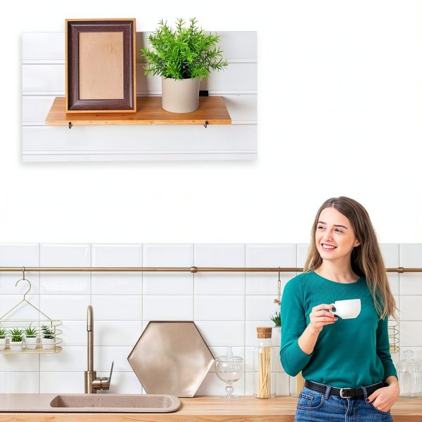 Slatwall Shelves 4-Piece Set SMAODSGN Brackets Wood Boards 15x5.98-6