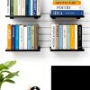 Alffun Wooden Slatwall Shelves 3-Pack 16x6 Black with Metal Brackets-1