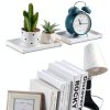 Maitys 4 Pack 8 x 4.3 Inch Slatwall Shelves White Plastic with Fence-1
