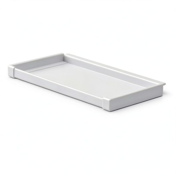 Maitys 4 Pack 8 x 4.3 Inch Slatwall Shelves White Plastic with Fence-2