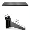 Alffun Wooden Slatwall Shelves 3-Pack 16x6 Black with Metal Brackets-4