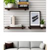 Alffun Wooden Slatwall Shelves 3-Pack 16x6 Black with Metal Brackets-3