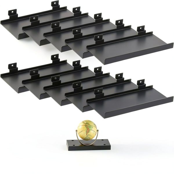 Slatwall Shelves DoubleFill 12 Pack Heavy Duty Metal 10 x 4.3 in Black-0
