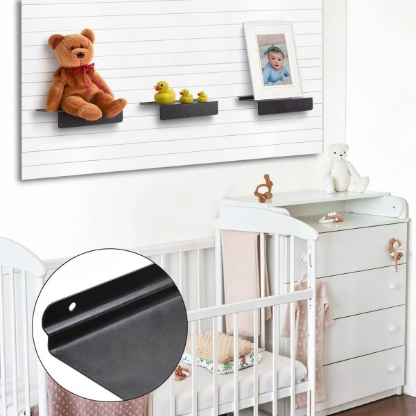 Slatwall Shelves 6 Pack Acshio Heavy Duty Black Metal 9x4-6