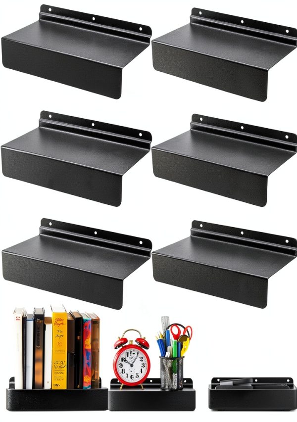 Slatwall Shelves 6 Pack Acshio Heavy Duty Black Metal 9x4-0