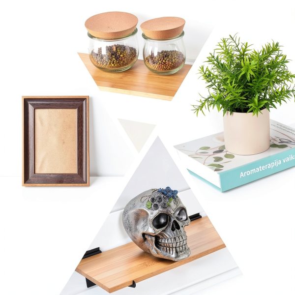 Slatwall Shelves 4-Piece Set SMAODSGN Brackets Wood Boards 15x5.98-4