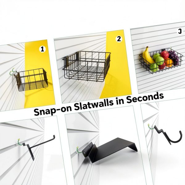 Slatwall Accessories Kit 30PCS XINWXSS Heavy Metal Shelves and Baskets-6