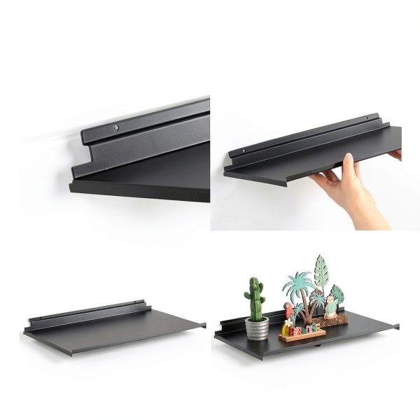 Slatwall Shelves Shimeyao 4-Pack Black Metal 17x10 in Display-3