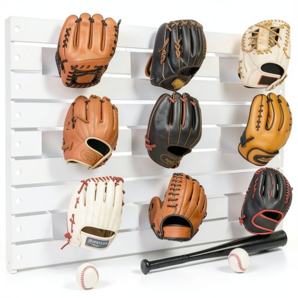 Baseball Glove Shelf Holder OOWDN – 3‑Piece Wall Rack, Powder‑Coated-1