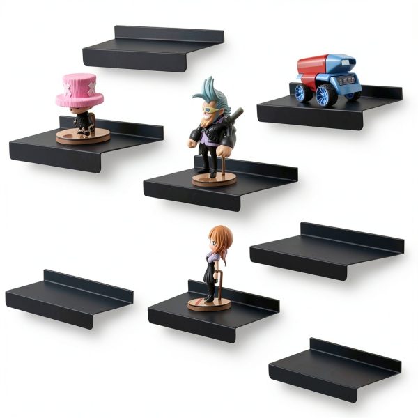 10X4.3 Inch Slatwall Shelves 8-Pack SNOGSWOG Black Metal Display-0
